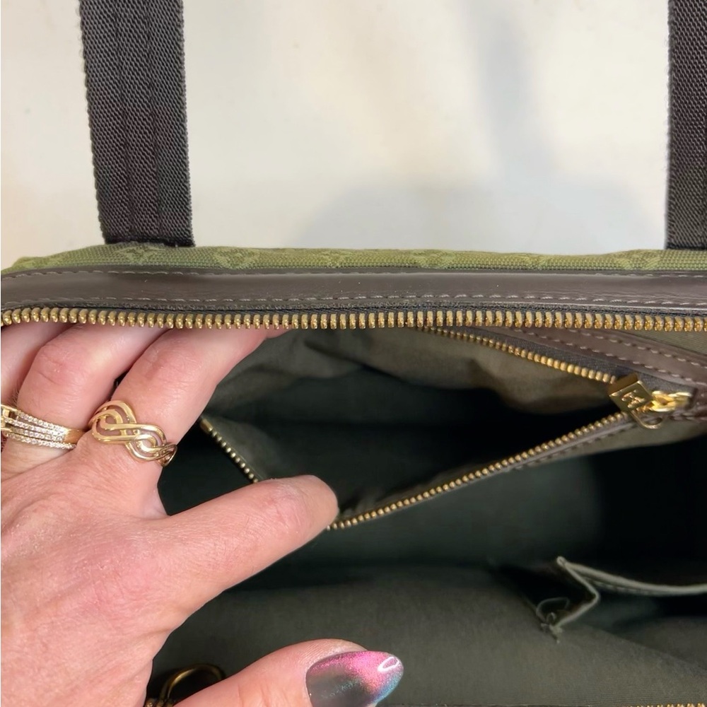 Louis Vuitton Olive Green Monogram Shoulder Bag with Dark Brown Trim - Picture 8 of 8
